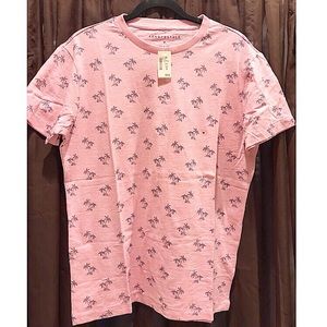 Men’s Pink Graphic Tee Shirt with Palm Trees